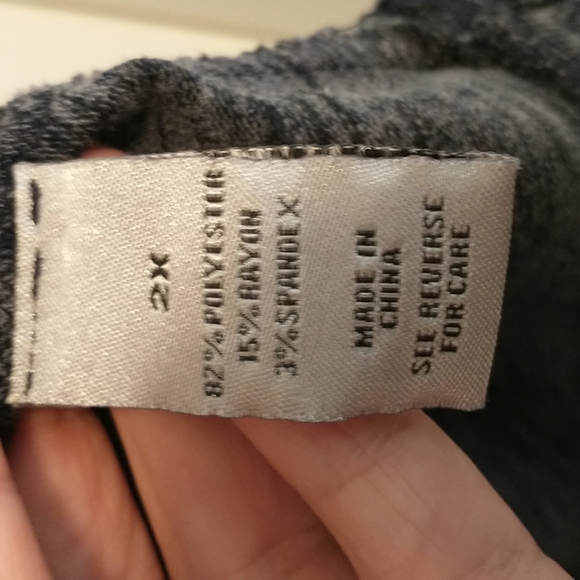 Catherines heathered blue Cris cross shoulder detail top 22/24W - Picture 4 of 5